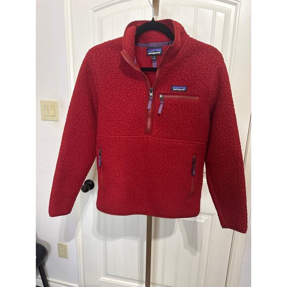 Patagonia Jackets & Blazers - Patagonia Retro Pile Marsupial Fleece Pullover Women Small Red 1/2 1/4 Zip